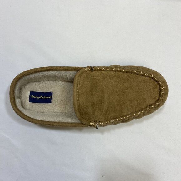 Tommy Bahama Slippers Men's Small 8/9 Brown Cognac Preppy Sherpa Lined  Comfort - Picture 4 of 10